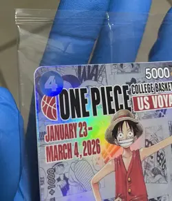 One Piece P-055 Monkey D. Luffy U.S. Voyage College Basketball Promo Card-SEALED - Image 4