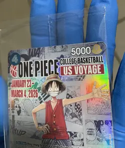 One Piece P-055 Monkey D. Luffy U.S. Voyage College Basketball Promo Card-SEALED - Image 5