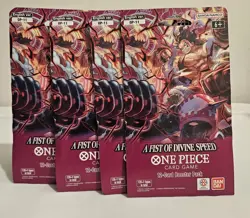 Lot of 4One Piece OP-11 A Fist of Divine Speed Sleeved Booster Packs English - Image 1
