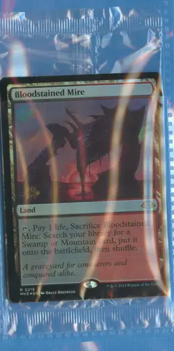 MTG: PreRelease Promo: Modern Horizons 3: Bloodstained Mire: FOIL: STILL SEALED - Image 1