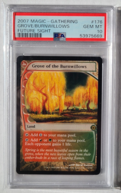 MTG Grove of the Burnwillows PSA 10 GEM MINT Future Sight 2007 Magic Card #176 - Image 1