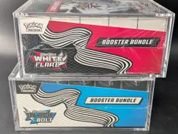 2x Pokemon SV10.5 Black Bolt White Flare Sealed Booster Bundle Display W/Acrylic - Image 4