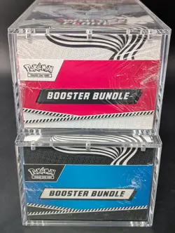 2x Pokemon SV10.5 Black Bolt White Flare Sealed Booster Bundle Display W/Acrylic - Image 5