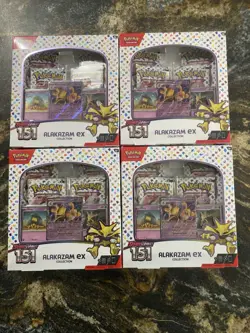 4X Alakazam Ex Collection Boxes Scarlet & Violet 151 Pokemon 2023 Sealed - Image 1