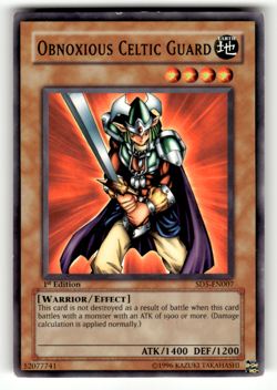 Obnoxious Celtic Guard SD5-EN007 1st Edition Common Structure Deck: Warrior's Tr - Image 1