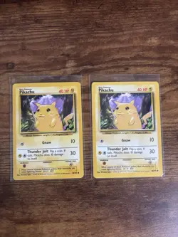 Lot of 2 Pikachu 58/102 ORIGINAL BASE SET COLLECTION POKEMON CARD 1999 CLASSIC - Image 1