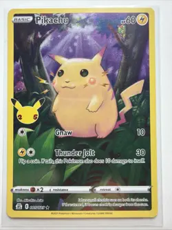 Pokemon Pikachu TCG 2021 Holo Full Art MP-LP Celebrations Card 005/025🔥🔥 - Image 1