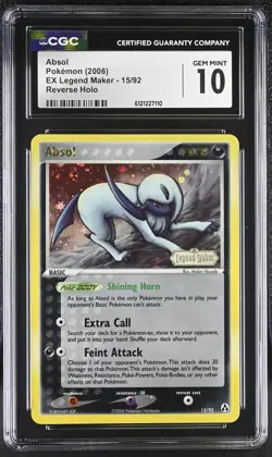 CGC 10 Absol 2006 EX Legend Maker 15/92 Reverse Holo STAMPED Pokemon Card - Image 1