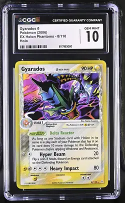 CGC 10 GEM MINT Gyarados 2006 EX Holon Phantoms 8/110 Holo Pokemon Card - Image 1