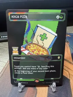 Ninja Pizza - Surge Foil - Borderless Teenage Mutant Ninja Turtles MTG Pixel Art - Image 1
