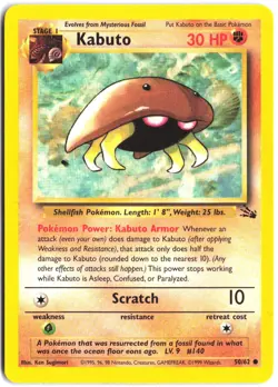 Kabuto 50/62 Common Fossil Pokemon - Image 1