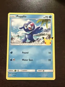 Popplio 23/25 Non-holo NM Pokemon TCG McDonald’s 25th Anniversary Celebrations - Image 1