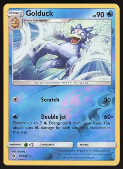 Golduck 29/149 Reverse Holo Rare Pokemon TCG SM Base Set LP - Image 1