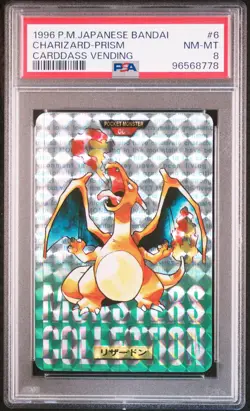 Charizard Prism 6 Bandai Carddass Vending Pokemon Japanese PSA 8 - Image 1