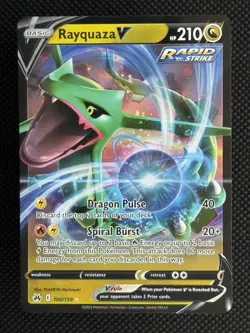 Pokemon SWSH Evolving Skies Ultra Rare Holo Card Rayquaza V 100/159 - Image 1