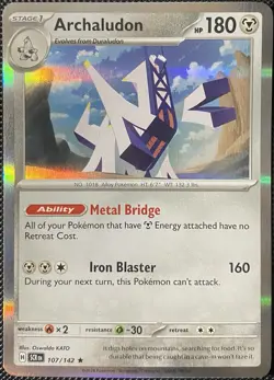 Archaludon 107/142 Sv07: Stellar Crown Holo - Pokemon Card - Image 1