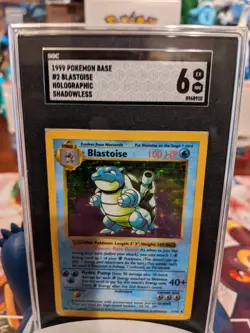 1999 Pokemon Base Set SHADOWLESS Blastoise 2/102 Holo SGC 6 🔥 - Image 1