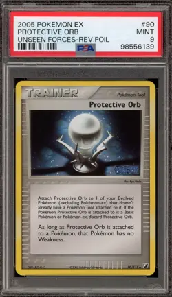 Pokemon Protective Orb EX Unseen Forces Reverse Holo #90 PSA 9 Mint - Image 1