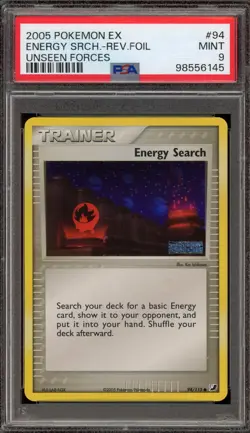 Pokemon Energy Search EX Unseen Forces Reverse Holo #94 PSA 9 Mint - Image 1