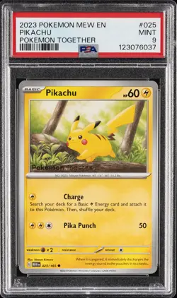 2023 POKEMON MEW EN-151 POKEMON TOGETHER #025 PIKACHU PSA 9 - Image 1