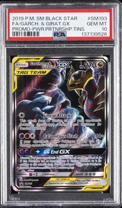 2019 POKEMON SM BLACK STAR PROMO #SM193 FULL ART/GARCHOMP & GIRATINA GX PSA 10 - Image 1