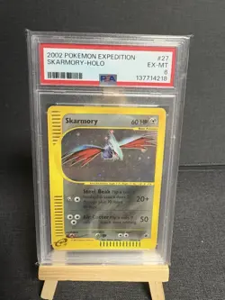 2002 POKEMON ENGLISH EXPEDITION SKARMORY HOLO #27 EX-MT PSA 6 VINTAGE ! - Image 1