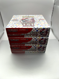 Pokemon 151 Japanese Booster Box -LOT of 3- Factory Sealed w/ Shrink Wrap 4521329346038 - Image 1
