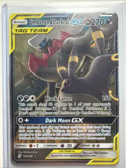 Pokemon Umbreon & Darkrai GX SM-Unified Minds 125/236 Ultra Rare Holo TAG TEAM - Image 2