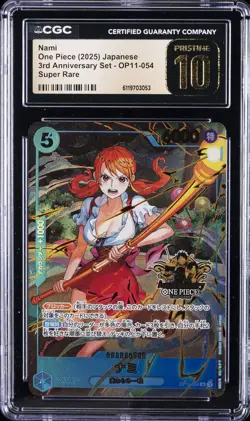 2025 ONE PIECE JPN 3RD ANV SET SUPER RARE #OP11-054 NAMI CGC 10 PRISTINE - Image 1