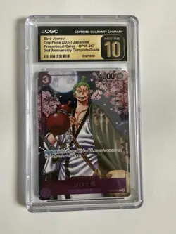 One Piece Zoro-Juurou Japanese Promo Op05-067 2nd Anniversary CGC 10 - Image 1