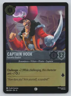 Disney Lorcana Cold Foil - Captain Hook - Forceful Duel 186 - Reign of Jafar (8) - Image 1