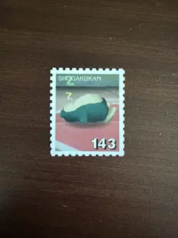 Snorlax Pokemon Stamp Card Shogakukan Nintendo Japanese 143 - Image 1