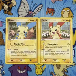 POKEMON POP CARD (Series 1) Plusle 13/17 & Minun 12/17 LP Free Shipping - Image 1