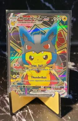 M Lucario Pikachu VCOS 046/055 Full Art Holo Pokemon Card - Image 1