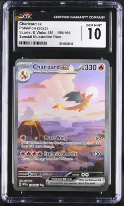 CGC 10 Charizard ex 199/165 Pokemon Scarlet & Violet 151 SIR - Image 1