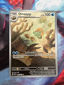 🔥Pokemon Omanyte 180/165 Scarlet Violet 151 English AR Full Art Holo NM🔥 - Image 1
