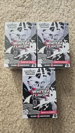 **FACTORY SEALED** Pokemon 3x TCG Scarlet Violet White Flare Booster Bundle - Image 1