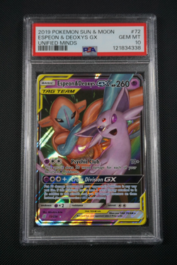 Pokemon Unified Minds Espeon & Deoxys GX #72 - PSA 10 - Image 1