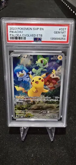 Pikachu PSA SLAB 10 POKEMON TCG Paldea Evolved ETB Black STAR PROMO - Image 1