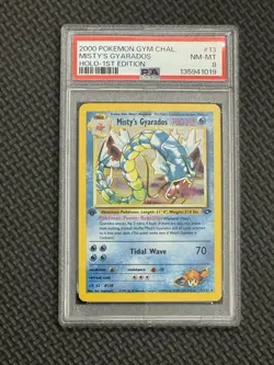 2000 Pokemon Gym Chall Holo Rare Misty’s Gyarados First Edition 13/132 PSA 8 - Image 1