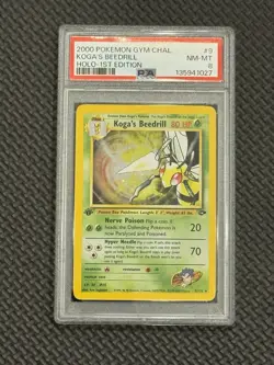2000 Pokemon Gym Challenge Holo Rare Koga’s Beedrill First Edition 9/132 PSA 8 - Image 1