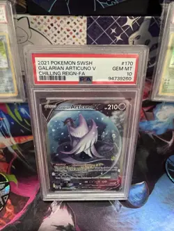 2021 Pokemon SWSH Chilling Reign Galarian Articuno V #170/198 PSA 10 - Image 1