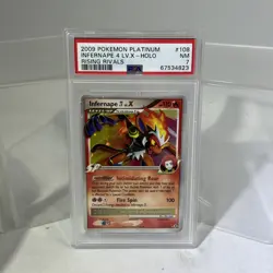 2009 Pokemon Platinum Infernape 4 Lv.X 108/111 Rising Rivals Holo PSA 7 #ML - Image 1