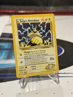 Pokemon TCG Lt. Surge's Electabuzz Gym Heroes 6/132 Holo Rare WITH A SWIRL!!!! - Image 2
