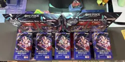 OP14 The Azure Seas Sleeved Booster Lot Of 25 & 2 Volume 6 Illustration Boxes - Image 2