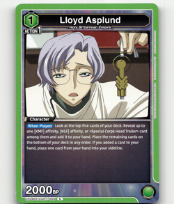 Union Arena Lloyd Asplund - Code Geass: Lelouch of the Rebellion - Image 1