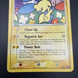 Pokemon TCG Minun Holo Rare Card 4/17 Pop Series 3 - Image 2