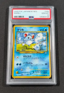 Pokemon Card Japanese Marill No. 183 PSA 10 GEM MINT Neo - Image 1