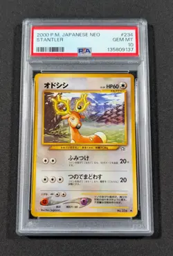 Pokemon Card Japanese Stantler No. 234 PSA 10 GEM MINT Neo - Image 1