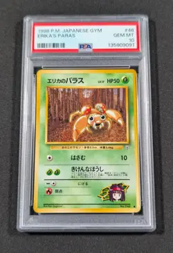 Pokemon Card Japanese Erika's Paras No. 046 PSA 10 GEM MINT Gym Series - Image 1